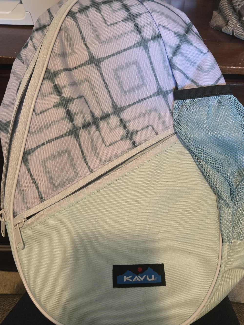 KAVU Women's Pastel Geo Backpack - Light Mint & Teal